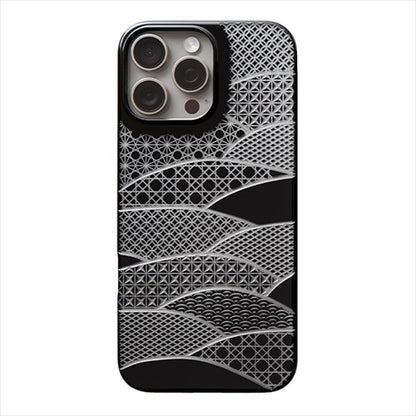 【Web限定】Air Jacket "kiriko" for iPhone 16 Pro Max 千代柄（扇）(ピアノブラック)