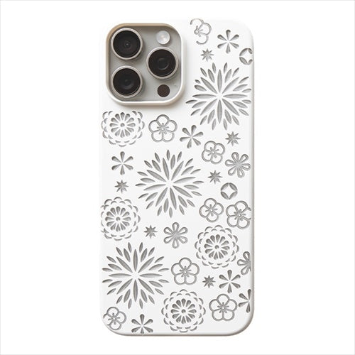 【Web限定】Air Jacket "kiriko" for iPhone 16 Pro Max 花(ピュアホワイト)