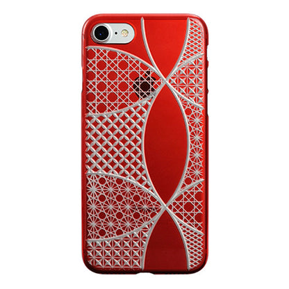 【Web限定】AIR JACKET ”kiriko” for iPhone8/7  千代柄・七宝(紅)