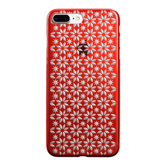 【Web限定】AIR JACKET ”kiriko” for iPhone8 Plus/7 Plus 風車に星(紅)