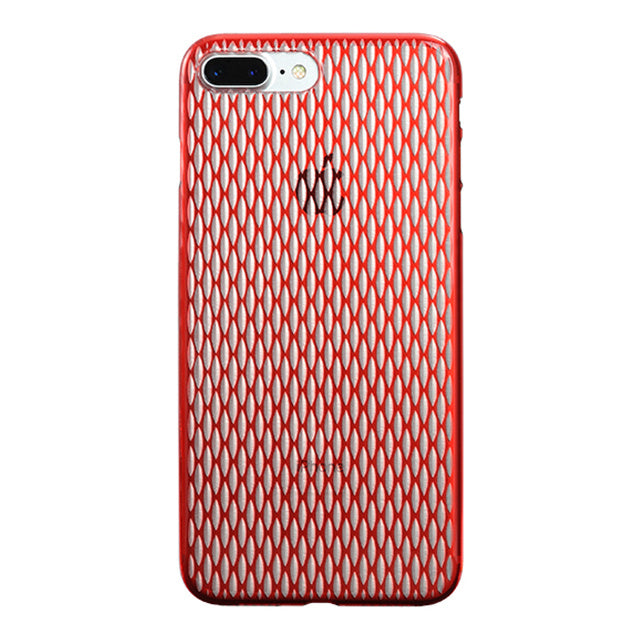 【Web限定】AIR JACKET ”kiriko” for iPhone8 Plus/7 Plus 米つなぎ(紅)