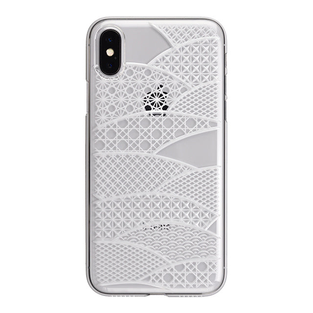 【Web限定】AIR JACKET ”kiriko” for iPhone X 千代柄・扇 (クリア)