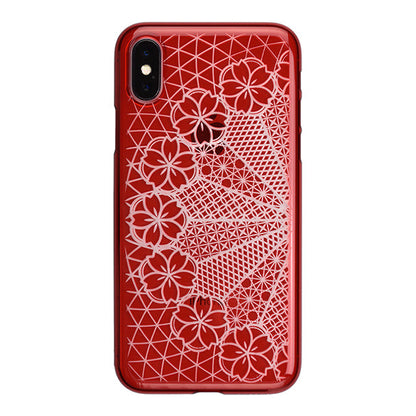 【Web限定】AIR JACKET ”kiriko” for iPhone X 花車 (紅)