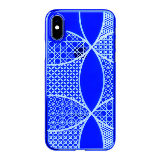 【Web限定】Air Jacket “kiriko” for iPhone XS 千代柄 (七宝) 瑠璃