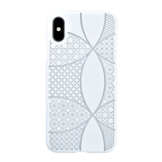 【Web限定】Air Jacket “kiriko” for iPhone XS 千代柄 (七宝) ピュアホワイト