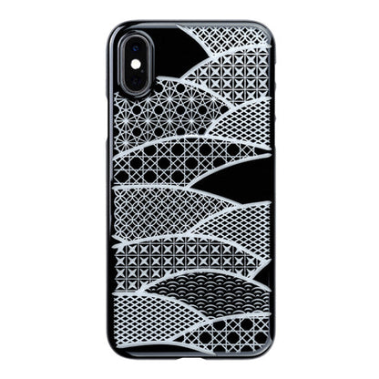 【Web限定】Air Jacket “kiriko” for iPhone XS 千代柄 (扇) ピアノブラック