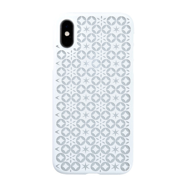 【Web限定】Air Jacket “kiriko” for iPhone XS 七宝に星 ピュアホワイト