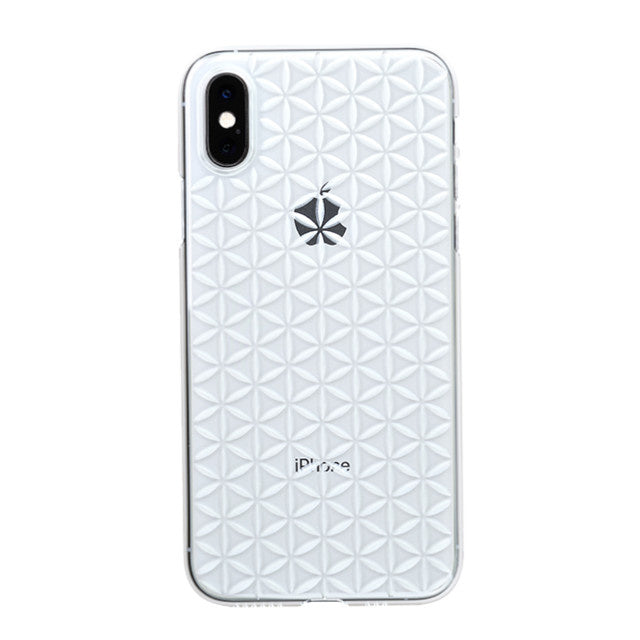 【Web限定】Air Jacket “kiriko” for iPhone XS 麻の葉つなぎ クリア