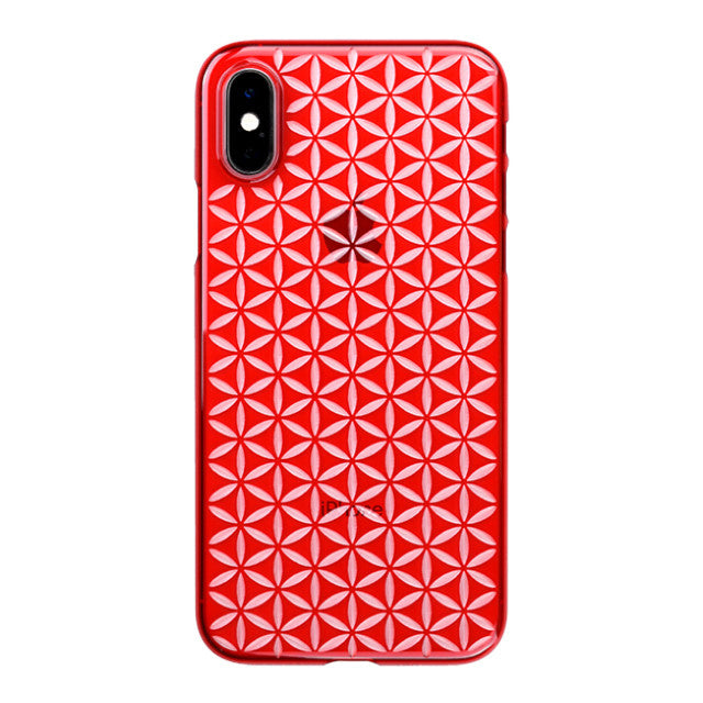 【Web限定】Air Jacket “kiriko” for iPhone XS 麻の葉つなぎ 紅