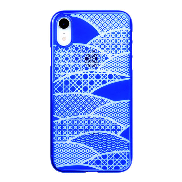 【Web限定】Air Jacket “kiriko” for iPhone XR 千代柄 (扇) 瑠璃