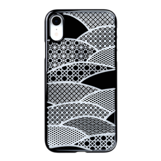 【Web限定】Air Jacket “kiriko” for iPhone XR 千代柄 (扇) ピアノブラック