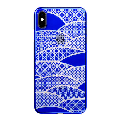 【Web限定】Air Jacket “kiriko” for iPhone XS Max 千代柄 (扇) 瑠璃