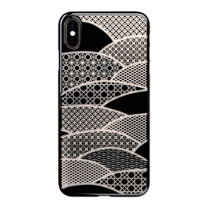 【Web限定】Air Jacket “kiriko” for iPhone XS Max 千代柄 (扇) ピアノブラック