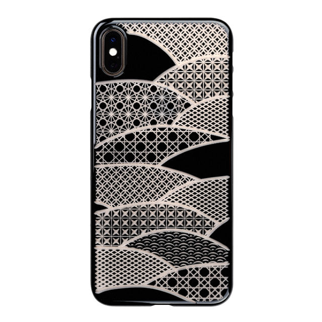 【Web限定】Air Jacket “kiriko” for iPhone XS Max 千代柄 (扇) ピアノブラック