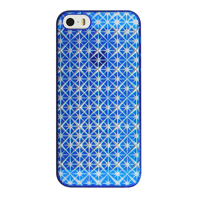 【Web限定】AIR JACKET ”kiriko” for iPhone SE/5s/5 (七宝柄・瑠璃色)