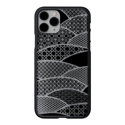 【Web限定】Air Jacket “kiriko” for iPhone11 Pro 千代柄(扇) (ピアノブラック)