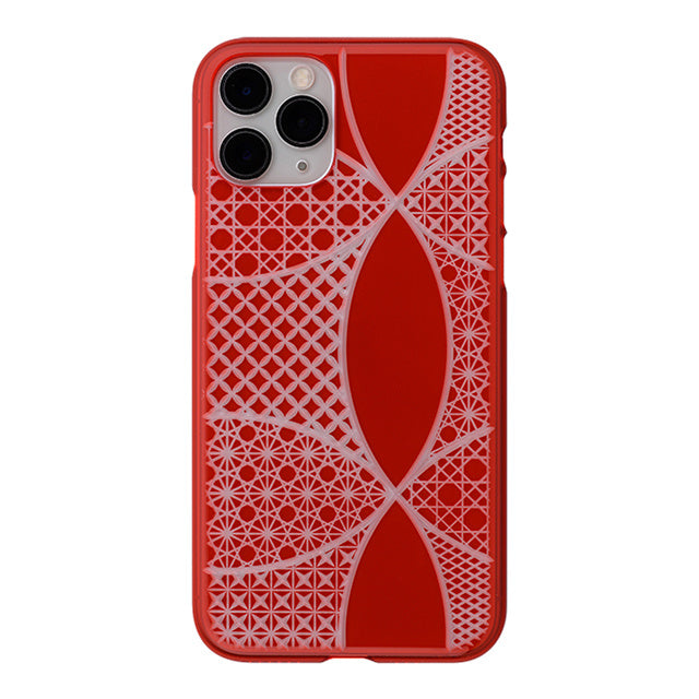 【Web限定】Air Jacket “kiriko” for iPhone11 Pro 千代柄(七宝) (紅)