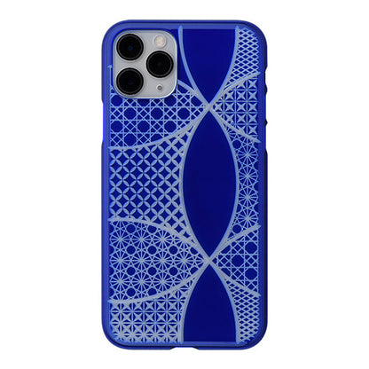 【Web限定】Air Jacket “kiriko” for iPhone11 Pro 千代柄(七宝) (瑠璃)