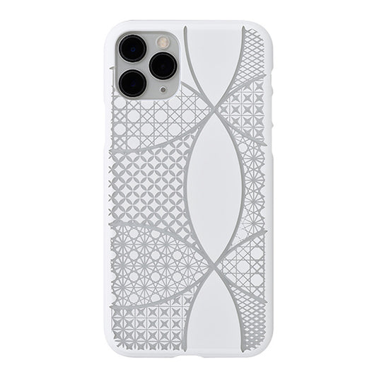 【Web限定】Air Jacket “kiriko” for iPhone11 Pro 千代柄(七宝) (ピュアホワイト)