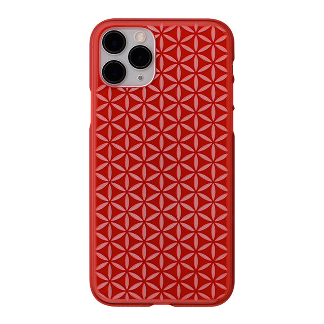 【Web限定】Air Jacket “kiriko” for iPhone11 Pro 麻の葉つなぎ (紅)