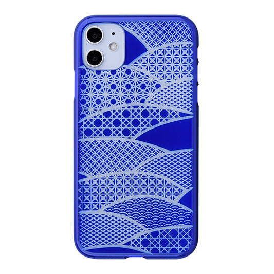 【Web限定】Air Jacket “kiriko” for iPhone11 千代柄(扇) (瑠璃)