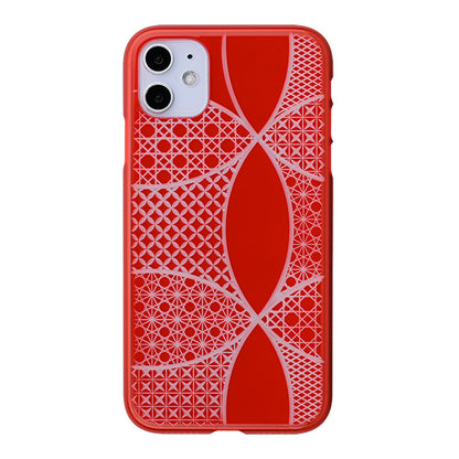 【Web限定】Air Jacket “kiriko” for iPhone11 千代柄(七宝) (紅)