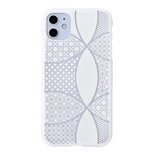 【Web限定】Air Jacket “kiriko” for iPhone11 千代柄(七宝) (ピュアホワイト)