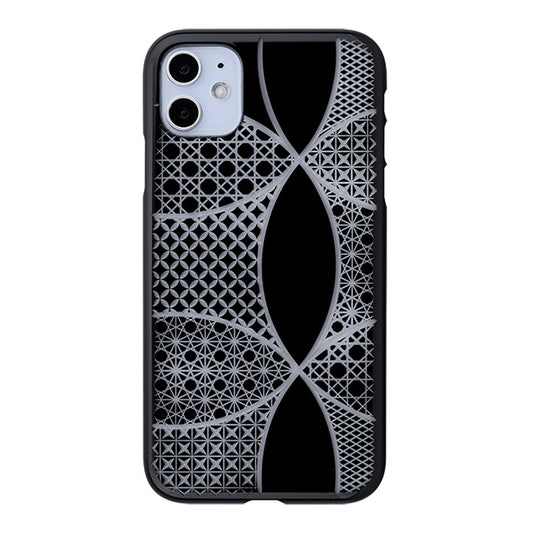 【Web限定】Air Jacket “kiriko” for iPhone11 千代柄(七宝) (ピアノブラック)