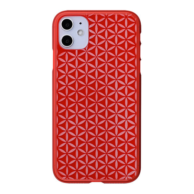 【Web限定】Air Jacket “kiriko” for iPhone11 麻の葉つなぎ (紅)