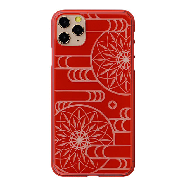 【Web限定】Air Jacket “kiriko” for iPhone11 Pro Max エ霞に鞠 (紅)