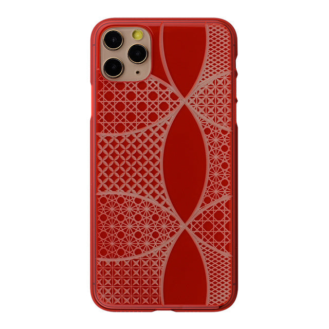 【Web限定】Air Jacket “kiriko” for iPhone11 Pro Max 千代柄(七宝) (紅)