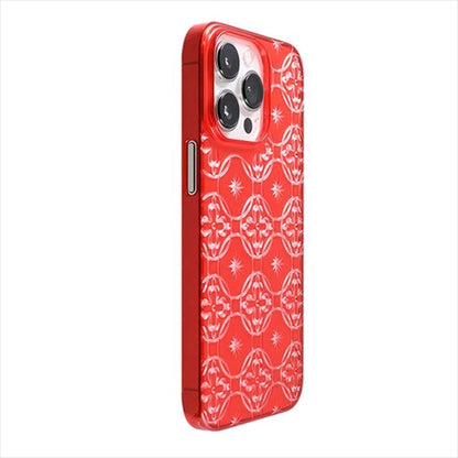 【Web限定】Air Jacket "kiriko" for iPhone 14 Pro Max 七宝に花十字(紅)