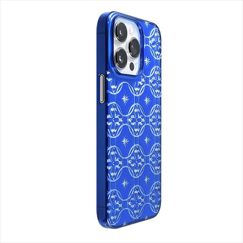 【Web限定】Air Jacket "kiriko" for iPhone 14 Pro Max 七宝に花十字(瑠璃)