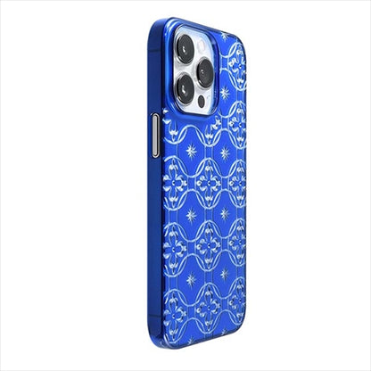 【Web限定】Air Jacket "kiriko" for iPhone 14 Pro Max 七宝に花十字(瑠璃)