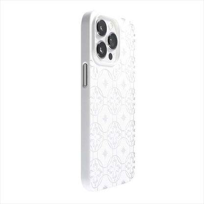 【Web限定】Air Jacket "kiriko" for iPhone 14 Pro Max 七宝に花十字(ピュアホワイト)