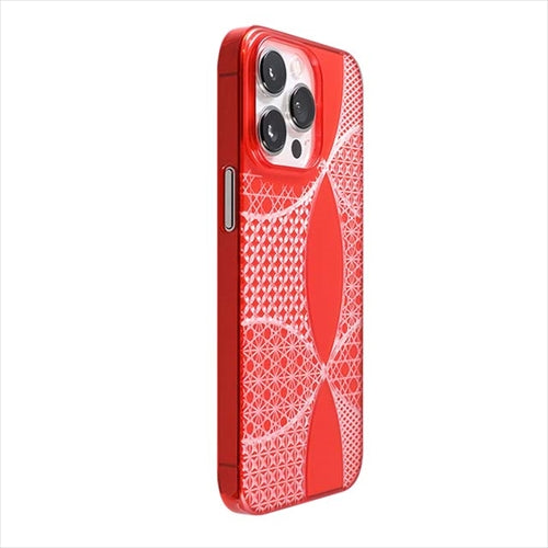 【Web限定】Air Jacket "kiriko" for iPhone 14 Pro Max 千代柄（七宝）(紅)