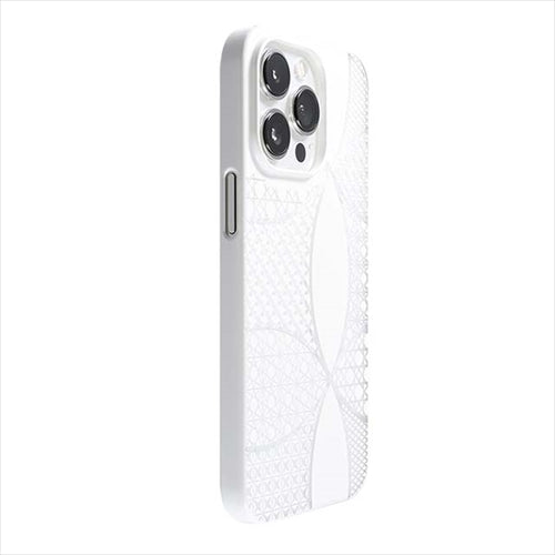 【Web限定】Air Jacket "kiriko" for iPhone 14 Pro Max 千代柄（七宝）(ピュアホワイト)