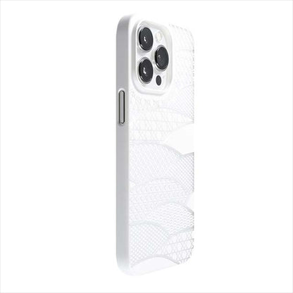 【Web限定】Air Jacket "kiriko" for iPhone 14 Pro Max 千代柄（扇）(ピュアホワイト)