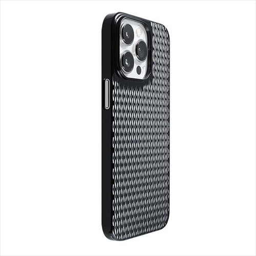 【Web限定】Air Jacket "kiriko" for iPhone 14 Pro Max 米つなぎ(ピアノブラック)