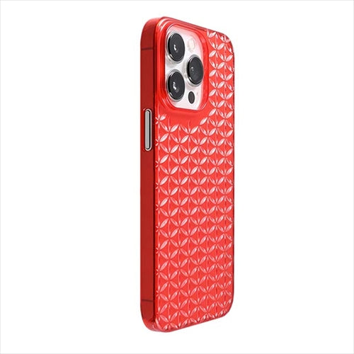 【Web限定】Air Jacket "kiriko" for iPhone 14 Pro Max 麻の葉つなぎ(紅)