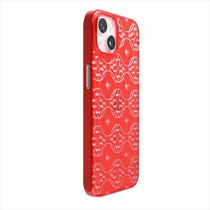 【Web限定】Air Jacket "kiriko" for iPhone 14 七宝に花十字(紅)