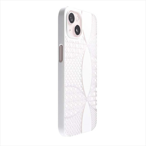 【Web限定】Air Jacket "kiriko" for iPhone 14 千代柄（七宝）(ピュアホワイト)