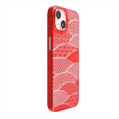 【Web限定】Air Jacket "kiriko" for iPhone 14 千代柄（扇）(紅)