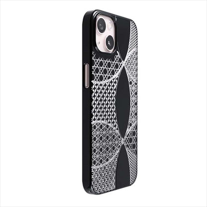 【Web限定】Air Jacket "kiriko" for iPhone 14 Plus 千代柄（七宝）(ピアノブラック)