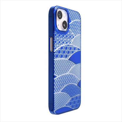 【Web限定】Air Jacket "kiriko" for iPhone 14 Plus 千代柄（扇）(瑠璃)