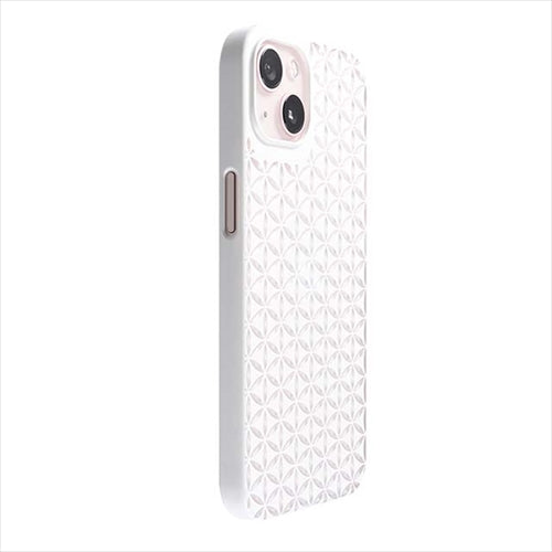 【Web限定】Air Jacket "kiriko" for iPhone 14 Plus 麻の葉つなぎ(ピュアホワイト)