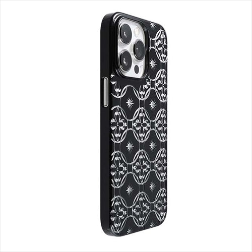 【Web限定】Air Jacket "kiriko" for iPhone 14 Pro 七宝に花十字(ピアノブラック)