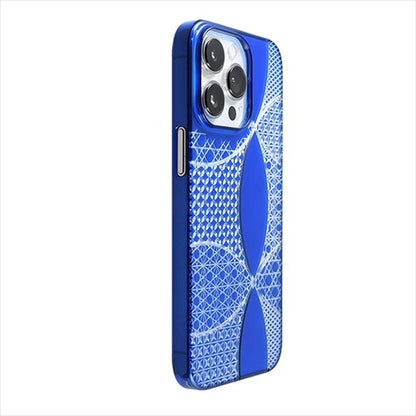 【Web限定】Air Jacket "kiriko" for iPhone 14 Pro 千代柄（七宝）(瑠璃)