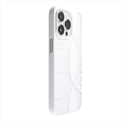 【Web限定】Air Jacket "kiriko" for iPhone 14 Pro 千代柄（七宝）(ピュアホワイト)