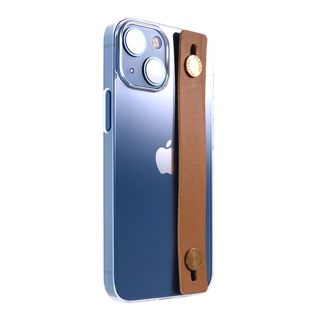 【Web限定】AirJacket Leather Band A(Clear) iPhone 13 mini (Camel)